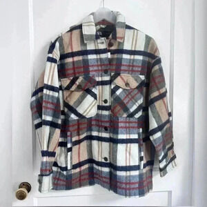 Zara Plaid Wool Shacket NEW